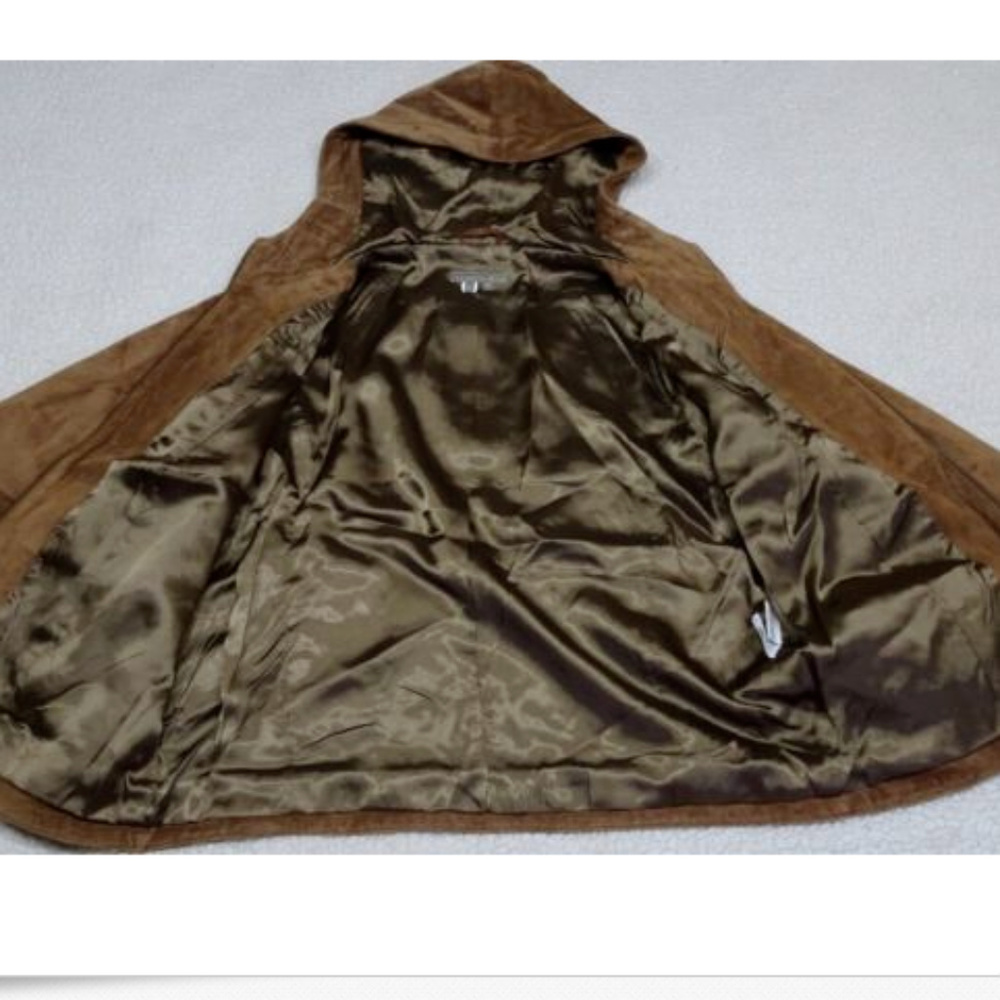 ISABELLA BIRD Genuine Leather Patchwork Lined Hooded Jacket - Picture 4 of 7